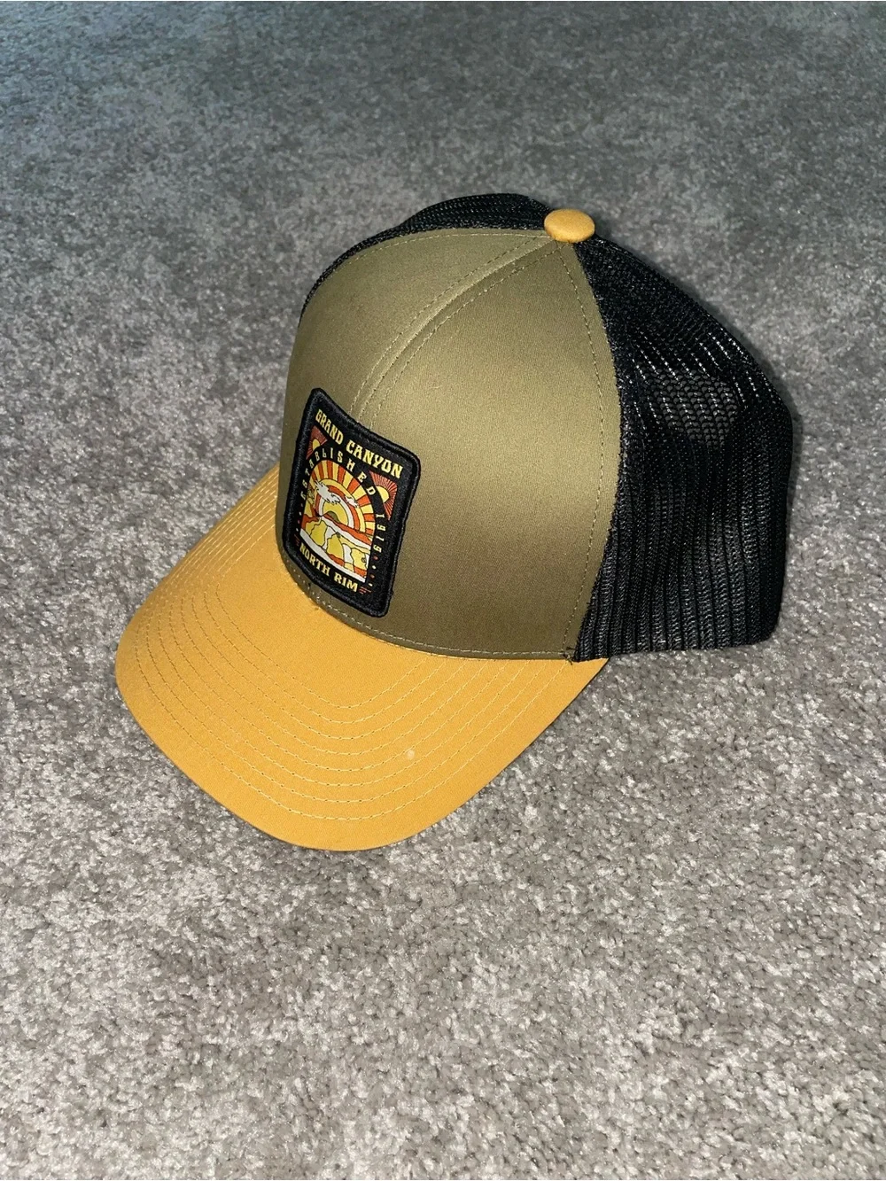 Grand Canyon Nat'l Park Hat Cap, Brown, Mesh Back, Snapback, Unisex NWT